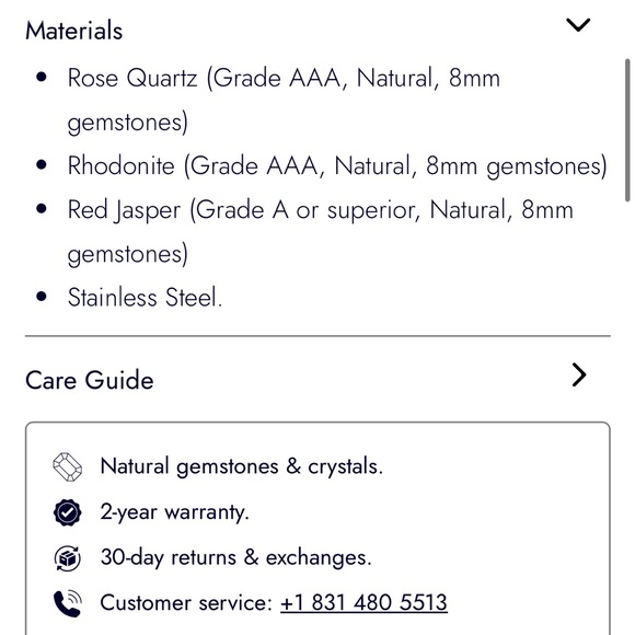 NEW Authentic Crystal Bracelets: Rose Quartz, Rhodonite, Red Jasper Love Stack - Picture 7 of 16